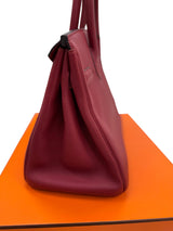 Hermes Bikrin 30 Rouge Grenat Togo Leather Stamp A With Gold Hardware Handbag