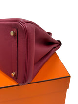 Hermes Bikrin 30 Rouge Grenat Togo Leather Stamp A With Gold Hardware Handbag