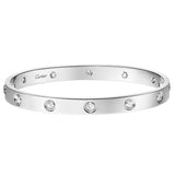 Cartier Love Bracelet 10 Diamonds Classic Model 18K White Gold Bangle