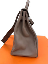 Hermès Kelly Voyage Travel 50cm Grey Evercolor Leather Palladium Hardware