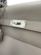 Hermès Kelly Voyage Travel 50cm Grey Evercolor Leather Palladium Hardware