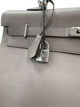 Hermès Kelly Voyage Travel 50cm Grey Evercolor Leather Palladium Hardware