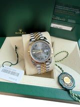 Rolex Datejust 41mm Steel Yellow Gold Steel Wimbledon Dial Mens Watch 126333