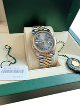 Rolex Datejust 41mm Steel Yellow Gold Steel Wimbledon Dial Mens Watch 126333