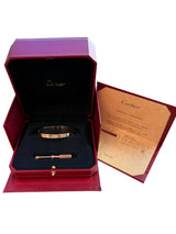 Cartier Love Bracelet 18K Rose Gold Size 16 With Screwdriver