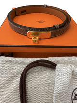 Hermes Kelly 18 Epsom Calfskin Leather with Kelly Buckle Belt Yellow Gold Plated