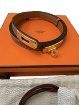 Hermes Kelly 18 Epsom Calfskin Leather with Kelly Buckle Belt Yellow Gold Plated