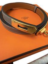 Hermes Kelly 18 Epsom Calfskin Leather with Kelly Buckle Belt Yellow Gold Plated
