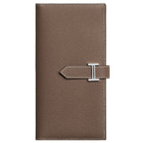Hermes Bearn Wallet With Gusset Etoupe Epsom Calfskin Leather Palladium Plated