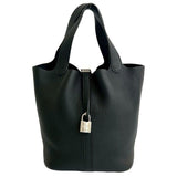 Hermes Picotin Lock Taurillon Clemence Leather Handbag With Palladium Hardware
