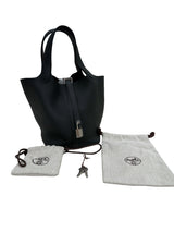 Hermes Picotin Lock Taurillon Clemence Leather Handbag With Palladium Hardware