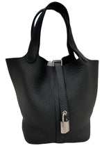 Hermes Picotin Lock Taurillon Clemence Leather Handbag With Palladium Hardware