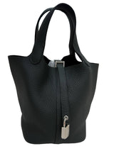 Hermes Picotin Lock Taurillon Clemence Leather Handbag With Palladium Hardware