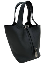 Hermes Picotin Lock Taurillon Clemence Leather Handbag With Palladium Hardware