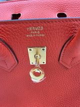 Hermes Birkin 25 Orange Poppy Togo Leather Turn-Lock Closure With Gold Hardware