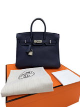 Hermès Birkin 25 Bleu Nuit Togo Leather With Palladium Hardware