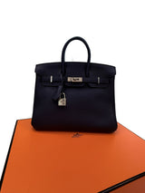 Hermès Birkin 25 Bleu Nuit Togo Leather With Palladium Hardware