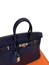 Hermès Birkin 25 Bleu Nuit Togo Leather With Palladium Hardware