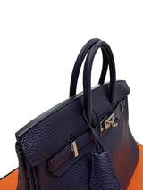 Hermès Birkin 25 Bleu Nuit Togo Leather With Palladium Hardware