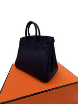 Hermès Birkin 25 Bleu Nuit Togo Leather With Palladium Hardware