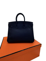 Hermès Birkin 25 Bleu Nuit Togo Leather With Palladium Hardware