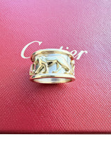 Cartier Panther Ring in 18 Karat White Yellow Gold Band