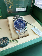 Rolex Datejust 41mm Blue Dial Smooth Bezel Oyster Bracelet Steel Watch 126300