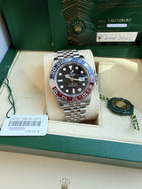 Rolex GMT Master II Steel Blue Red Pepsi Bezel Jubilee Bracelet Watch 126710BLRO