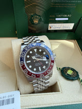 Rolex GMT Master II Steel Blue Red Pepsi Bezel Jubilee Bracelet Watch 126710BLRO