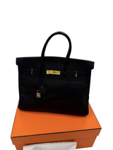 Hermès Birkin 35 Black De Coromandel Chevre Leather With Gold Hardware