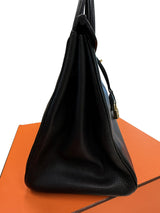 Hermès Birkin 35 Black De Coromandel Chevre Leather With Gold Hardware