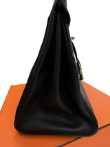 Hermès Birkin 35 Black De Coromandel Chevre Leather With Gold Hardware