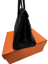 Hermès Birkin 35 Black De Coromandel Chevre Leather With Gold Hardware