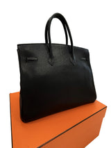 Hermès Birkin 35 Black De Coromandel Chevre Leather With Gold Hardware