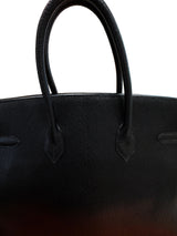 Hermès Birkin 35 Black De Coromandel Chevre Leather With Gold Hardware