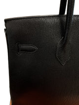 Hermès Birkin 35 Black De Coromandel Chevre Leather With Gold Hardware