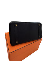 Hermès Birkin 35 Black De Coromandel Chevre Leather With Gold Hardware