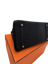 Hermès Birkin 35 Black De Coromandel Chevre Leather With Gold Hardware