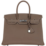 Hermès Birkin 35 Etoupe Togo Leather With Palladium Hardware Handbag