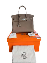 Hermès Birkin 35 Etoupe Togo Leather With Palladium Hardware Handbag
