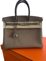 Hermès Birkin 35 Etoupe Togo Leather With Palladium Hardware Handbag