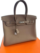 Hermès Birkin 35 Etoupe Togo Leather With Palladium Hardware Handbag