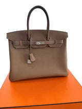 Hermès Birkin 35 Etoupe Togo Leather With Palladium Hardware Handbag