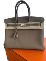 Hermès Birkin 35 Etoupe Togo Leather With Palladium Hardware Handbag