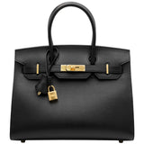 Hermès Birkin 30 Sellier Black Madame Leather With Gold Hardware Handbag