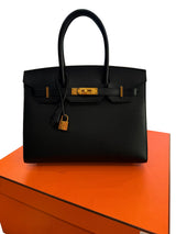 Hermès Birkin 30 Sellier Black Madame Leather With Gold Hardware Handbag