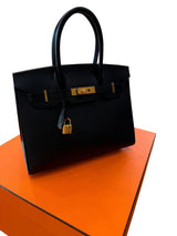 Hermès Birkin 30 Sellier Black Madame Leather With Gold Hardware Handbag