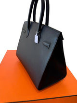 Hermès Birkin 30 Sellier Black Madame Leather With Gold Hardware Handbag