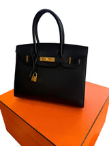 Hermès Birkin 30 Sellier Black Madame Leather With Gold Hardware Handbag