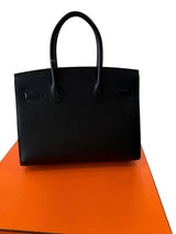 Hermès Birkin 30 Sellier Black Madame Leather With Gold Hardware Handbag
